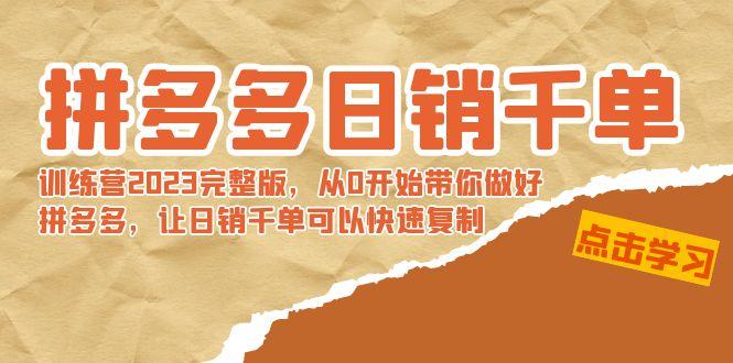 拼多多日销千单训练营2023完整版，从0开始带你做好拼多多，让日销千单可…-南友云赚