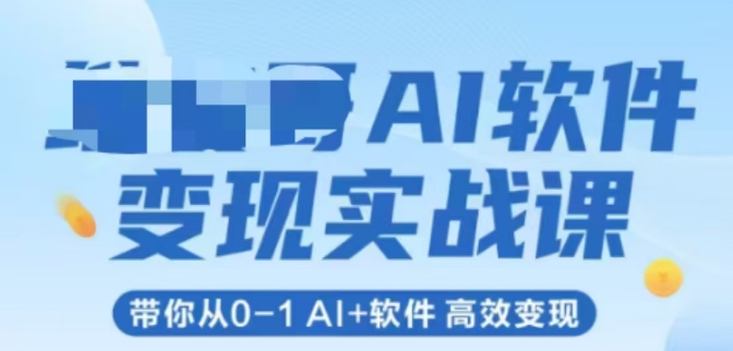 AI软件变现实战课，带你从0-1 Al+软件 高效变现-南友云赚