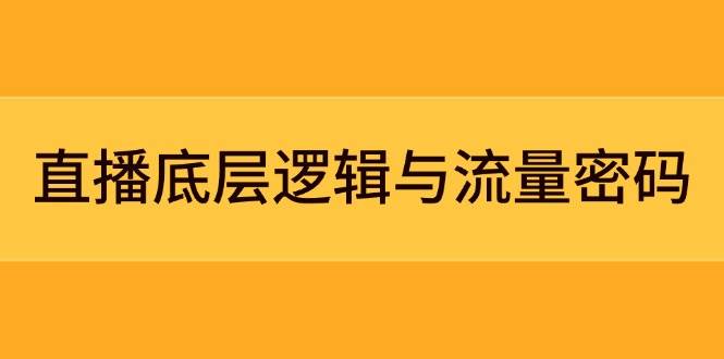 直播底层逻辑与流量密码：定位模型+案例拆解，急速流承接与数据优化全攻略-南友云赚