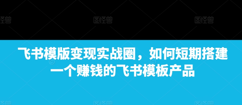 飞书模版变现实战圈，如何短期搭建一个赚钱的飞书模板产品-南友云赚