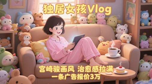 单个账号涨粉71W！用AI制作独居女孩Vlog，宫崎骏画风，治愈感拉满，一条广告报价3W-南友云赚