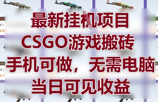 最新挂G项目，CSGO游戏搬砖，手机可做，无需电脑，当日见收益【揭秘】-南友云赚