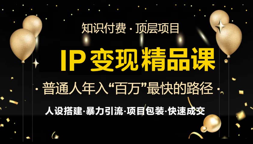 IP变现最新精品课程，知识付费全流程+最强引流术+小白避坑指南-南友云赚