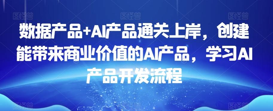 数据产品+AI产品通关上岸，创建能带来商业价值的AI产品，学习AI产品开发流程-南友云赚
