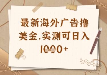 最新海外广告联盟挂机撸美金项目，实测可日入多张【揭秘】-南友云赚